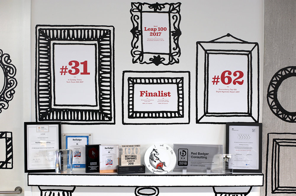  Our awards on the fireplace 