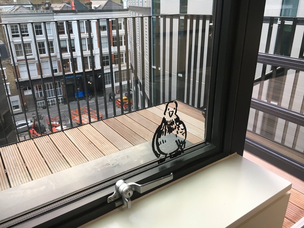 Looking down at the old office