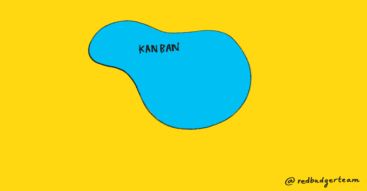 A bright gif which shows the overlap of Kanban, Agile and DSDM through coloured shapes